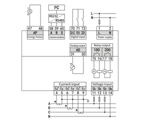 Three Phase Analog Output Multi Functional RS485 Digital Display Energy Meter LNF96EY Three Phase Analog Output Multi Functional - Product Image 4