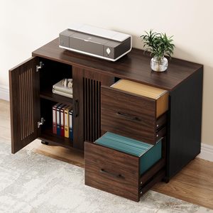 Archivador de Madera Contemporáneo SENYU con 2 Cajones y Puertas, Almacenamiento Móvil para Oficina en Casa, Muebles de Oficina - Product Image 2