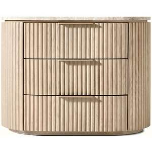 โต๊ะห้องนอนเฟอร์นิเจอร์ไม้เนื้อแข็งสไตล์วินเทจทันสมัยลิ้นชัก<span class=keywords><strong>3</strong></span>ลิ้นชักไม้โอ๊คธรรมชาติ nightstands สมาร์ทอพาร์ทเม้น - Product Image 1