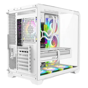 Nueva caja de PC para juegos de gama alta 270 Panel superior de vidrio templado curvo de visión completa ATX PC Gaming Case 240mm Liquid Cooler Computer Case