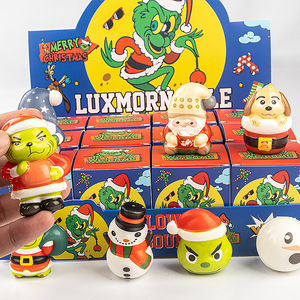 Best-selling Christmas Grinch Design PVC Material Fidget Squeeze Toy Playable Blind <b>Box</b> Decoration for Teens to Relieve Stress - Product Image 3
