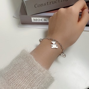 <b>Cute</b> <b>Bear</b> Charm Bracelet S925 Sterling Silver Cartoon Design Women's Jewelry Gift - Product Image 5