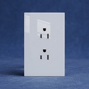 Pannello in vetro temperato ritardante di fiamma doppio di noi prese di corrente <span class=keywords><strong>a</strong></span> parete facile installazione <span class=keywords><strong>a</strong></span> prova di manomissione prese di sicurezza - Product Image 1