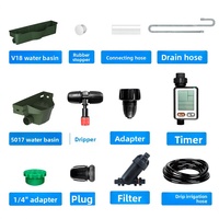 Kit d'irrigation goutte à goutte mural pour jardin, système d'arrosage pour balcon, jardinière, accessoires en plastique avec minuterie, intérieur/extérieur, 1 mètre carré, 8-10