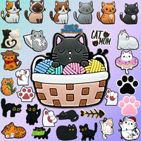 Breloques de chaussures en PVC personnalisées en forme de bouledogue français et de chat persan 2D mignons, accessoires décoratifs pour sandales en forme d'arête de poisson, pour la décoration de chaussures.