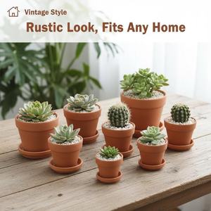 Vente directe d'usine, pots à fleurs en céramique terracotta, forte perméabilité à l'air, absorption d'eau, légers, écologiques - Product Image 1