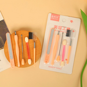 ชุดเครื่องมือเสริมความงามตะไบเล็บ ที่แคะหู แปรงเขียนคิ้ว 5 ชิ้น เครื่องมือแต่งหน้าแบบพกพา พลาสติกปลอดสารพิษ สำหรับใช้งานทั่วไป - Product Image 2
