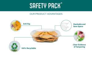 Cajas de plástico PET desechables a prueba de manipulaciones con diseño antivaho apilables reciclables para uso industrial de ensalada y pan para llevar - Product Image 5