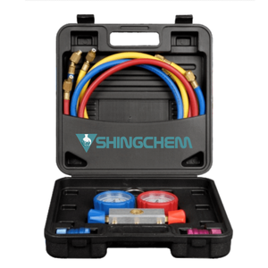 टिकाऊ डिजिटल R410a R32 उच्च दबाव कई गेज सेट, पेशेवर उपयोग के लिए चार्जिंग होज भारी शुल्क निर्माण के साथ सेट - Product Image 3