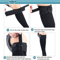 Chaussette de nuit ajustable pour étirement du pied tombant, attelle de nuit, chaussette de soutien du mollet avec sangle pour dormir, étirement du fascia plantaire du pied