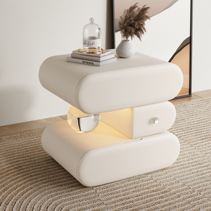 Comodino Moderno Sospeso in Legno Massello con Illuminazione a Sensore di Movimento, Ispirato al Lusso, per Camera da Letto - Nessun Montaggio Richiesto - Product Image 2
