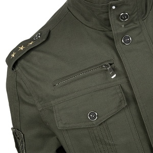 Automne hiver hommes <span class=keywords><strong>veste</strong></span> formelle Style Vintage brodé coton velours col montant avant Logo fermeture éclair Plus vêtements de travail (XS) - Product Image 4