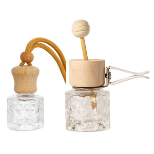 Portable Round Glass Car Air Freshener Perfume <b>Bottle</b> for Car Decorate Fragrance Outlet - Product Image 1