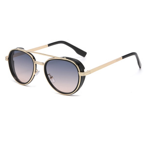 Unisex <b>Aviator</b> <b>Sunglasses</b> Metal Frame Gold Color UV400 Protection Class 2 Lenses For Travel Fashion Outfits - Product Image 3