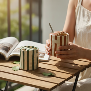 Taza <span class=keywords><strong>de</strong></span> Viaje a Rayas Hecha a Mano <span class=keywords><strong>de</strong></span> Cerámica para Llevar Vaso Pintado a Mano Taza <span class=keywords><strong>de</strong></span> Café Taza para Sorber <span class=keywords><strong>Regalo</strong></span> del Día <span class=keywords><strong>de</strong></span> <span class=keywords><strong>la</strong></span> <span class=keywords><strong>Madre</strong></span> para Ella - Product Image 2