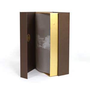 Coffret Cadeau Personnalisé Marron & Doré pour Bouteille Unique – Emballage Premium en Gros pour <span class=keywords><strong>Baijiu</strong></span> et Spiritueux <span class=keywords><strong>Chinois</strong></span> - Product Image 2