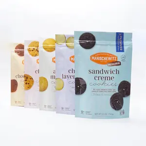 Cookie Packaging Bag Custom Packaging Smell Proof Snack Cookie Matte Stand Up Pouch Plastic Packaging Ziplock Bag