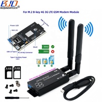 Adaptateur sans fil USB 2.0 Type-A vers NGFF M.2 Key-B avec 1 emplacement pour carte SIM, 2 antennes, étui de protection pour module modem 3G 4G LTE WWAN