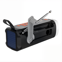 Radio FM DAB d'urgence portable 4500mAh Radio extérieure solaire à manivelle Haut-parleur BT sans fil avec lanterne d'alarme SOS et lampe de poche