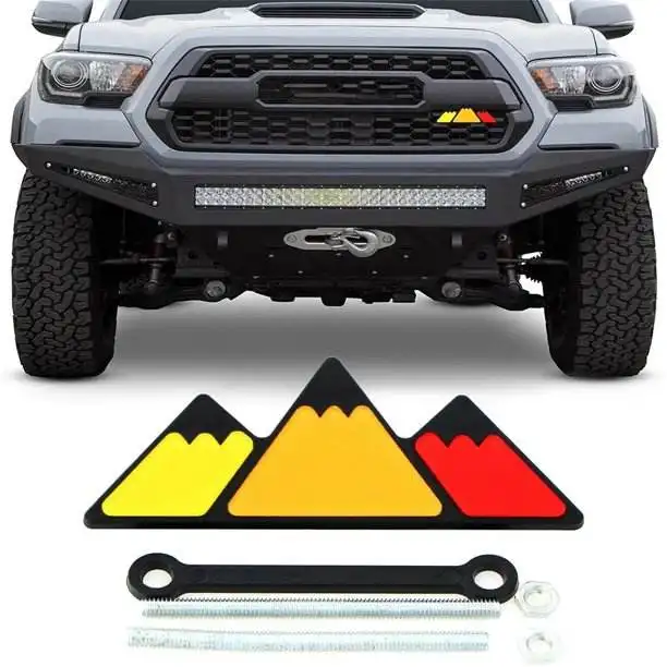 Snow Mountain 3D TRI-COLOR Grille Badge ABS Chrome Car Emblem For Toyota Tacoma 4Runner Tundra