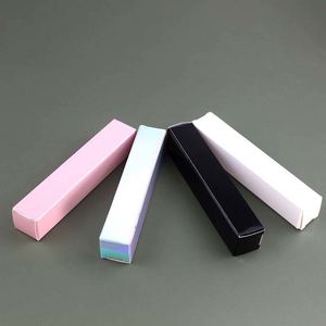Boîtes personnalisées pour gloss à lèvres avec logo, emballage avec laminage mat, gaufrage, recyclables, noir et blanc, 121x21x21mm, boîtes cosmétiques vides - Product Image 3