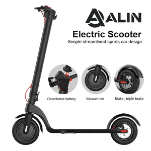 Trottinette électrique pliable pour adultes Alin X7 en alliage d'aluminium, <span class=keywords><strong>2</strong></span> roues, moteur sans balais, vitesse 25 km/h, entrepôt UE/USA, livraison transfrontalière, batterie amovible - Product Image 4