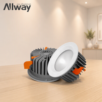 Plafonnier encastré rond en aluminium moulé sous pression à prix avantageux, COB SKD commercial, 10W, 20W, 40W, 55W, LED