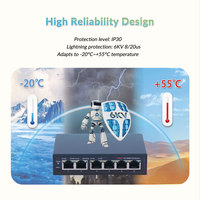 ONV Desktop 4 Port POE + 2 Port Uplink Fast Ethernet 10/100Mbps Switch Jaringan PoE Jangkauan hingga 250M