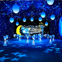 Toile de fond LED RGB en tissu étoilé scintillant, rideau d'étoiles ignifuge, taille personnalisée, draperie scintillante pour scène, mariage, événement, DJ, bar