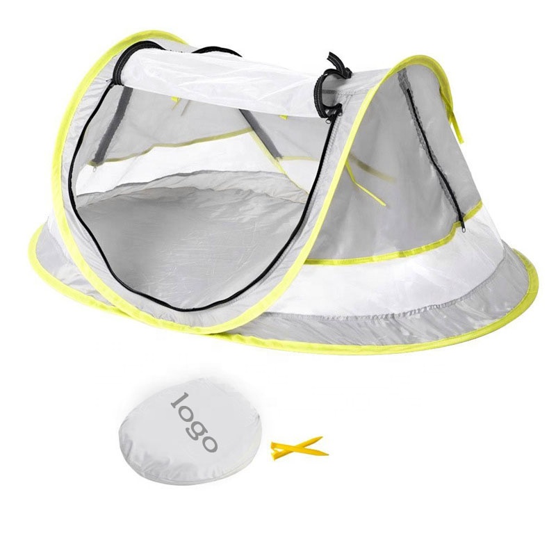 Portable Pop Up Baby Beach Tent UPF 50+Sun Shelter Infant Mosquito Net and Sunshade for Baby Crib Travel Bed with 2 plastic pegs