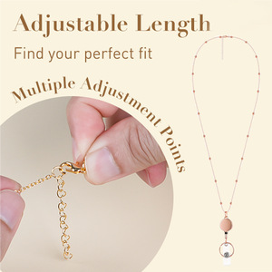 Cross-border gift company, luxury gift beaded necklace, gold retractable easy-pull buckle, embossed <b>ID</b> card UV card <b>holder</b> - Product Image 3