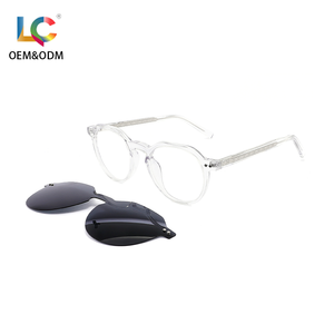 Customized LOGO Optical Acetate <strong>Glasses</strong> Fashionable And Artistic Retro Eyewear Magnetic Clip-on Blue Light Blocking <strong>Glasses</strong> - Product Image 3