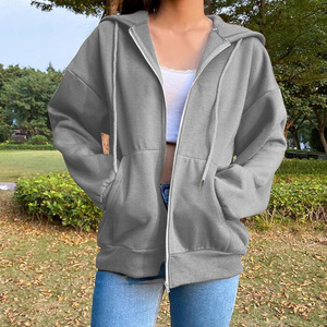 Felpe coreane <span class=keywords><strong>con</strong></span> <span class=keywords><strong>cappuccio</strong></span> solido in pile da donna alla moda tasche <span class=keywords><strong>con</strong></span> coulisse a maniche lunghe felpe <span class=keywords><strong>con</strong></span> <span class=keywords><strong>cappuccio</strong></span> nere <span class=keywords><strong>con</strong></span> cerniera allentata per le donne - Product Image 6