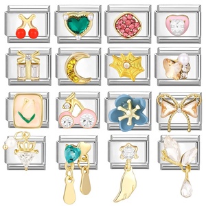 Module de breloques en acier de style italien à faire soi-même, accessoires de fabrication de bijoux, essentiels pour la création de bracelets à breloques personnalisés faits à la main - Product Image 4