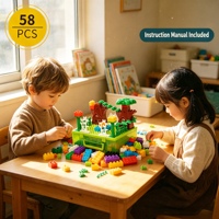Juego de 58 Piezas de Juguetes de Construcción para Niños, Casa de Muñecas DIY, Bloques de Construcción Educativos de Plástico ABS de Alta Calidad para el Jardín de Infancia