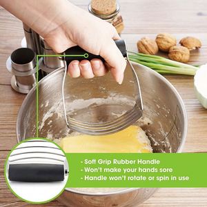 Home and Kitchen Stainless Steel Food Processor Cutter Pastry <b>Baking</b> Tool Manual Kneading Bread Dough Mixer Blender - Product Image 2
