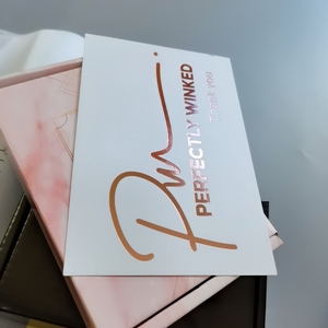 Conception de logo personnalisé papier d'estampage en feuille d'or rose cartes postales de remerciement de vœux d'affaires carte postale personnalisée avec enveloppe - Product Image 5