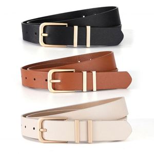 Ceintures pour femmes en cuir PU de couleur marron et noir, avec boucle en alliage de 2,5 cm de large, design tendance, taille personnalisable, pour robe ou costume - Product Image 1