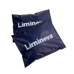 Biodegradable Wholesale Navy Blue Poly Mailer Bags with Custom White Print - Branded Shipping Envelopes - Product Image 1