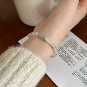 Handmade S925 Sterling bạc nữ vòng đeo tay dây đàn hồi có thể điều chỉnh hợp thời trang Vòng đeo tay cho phụ nữ - Product Image 4