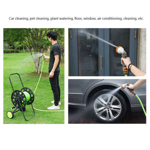 Nouvelle mise à niveau Rail <span class=keywords><strong>de</strong></span> guidage PP <span class=keywords><strong>enrouleur</strong></span> <span class=keywords><strong>de</strong></span> tuyau avec poignée Portable jardin facile à rétractable voiture Pet lavage eau tuyau bobine ensembles - Product Image 6