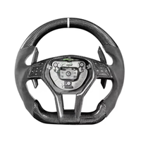 Volant en cuir et fibre de carbone Mercedes Benz W204 compatible avec Cla C117 W176 W212 W213 W207 W218 X204 W117 S204 C204 C63 AMG