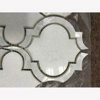 Mosaïque de pierre de marbre en forme de lanterne, de qualité supérieure, moderne, de couleur blanc argenté, pour les murs intérieurs des hôtels, 10 mm