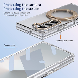 Support rotatif magnétique de haute qualité étui transparent pour <span class=keywords><strong>Samsung</strong></span> Z Fold 7 6 protecteur d'écran de charge sans fil couverture rigide antichoc - Product Image 4