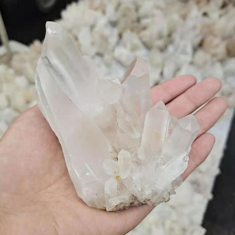100% Natural Transparent Clear Quartz Crystal Cluster