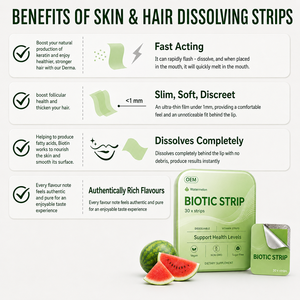 Certificated Dissolving Oral Strip Biotic <b>Supplement</b> Candy Film Vitamin Healthy Hair Nails Glutathione Oral Dissolving Film - Product Image 2