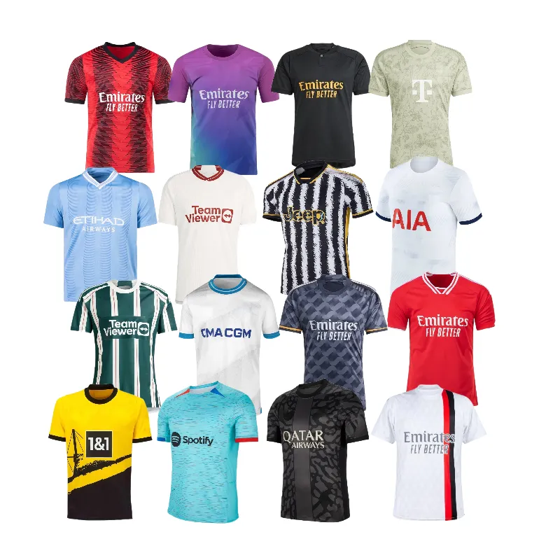 23 Novidades Desgaste de futebol de alta qualidade New Men's club futebol jersey uniformes fã futebol kits set home away