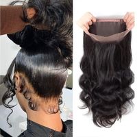 Péruque Frontale 13x6 HD en Cheveux Humains, Péruque en Cheveux Bruts à Cuticules Alignées, Péruque Frontale HD, Péruques 360 Full Lace pour Femmes Noires
