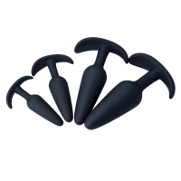 Plug anal en silicone écologique pour débutants, pour femmes et hommes - 4 tailles (21g/33g/71g/93g) Étanche IPX7 Confortable Base en T Ultra-léger