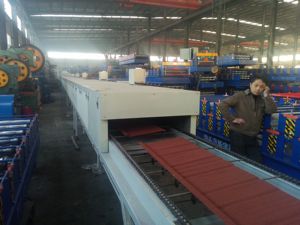 Хэбэй xinnuo, пескоструйная машина с цветной стальной античной плоской панелью, металлочерепица с каменным покрытием - Product Image 6